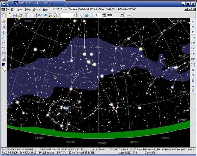Alt-Az projection with local horizon
